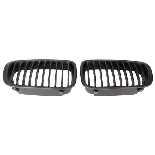 2pcs Front Insert Kidney Grilles for BMW E46 4D 3 Series 1998-2001 Matte Black