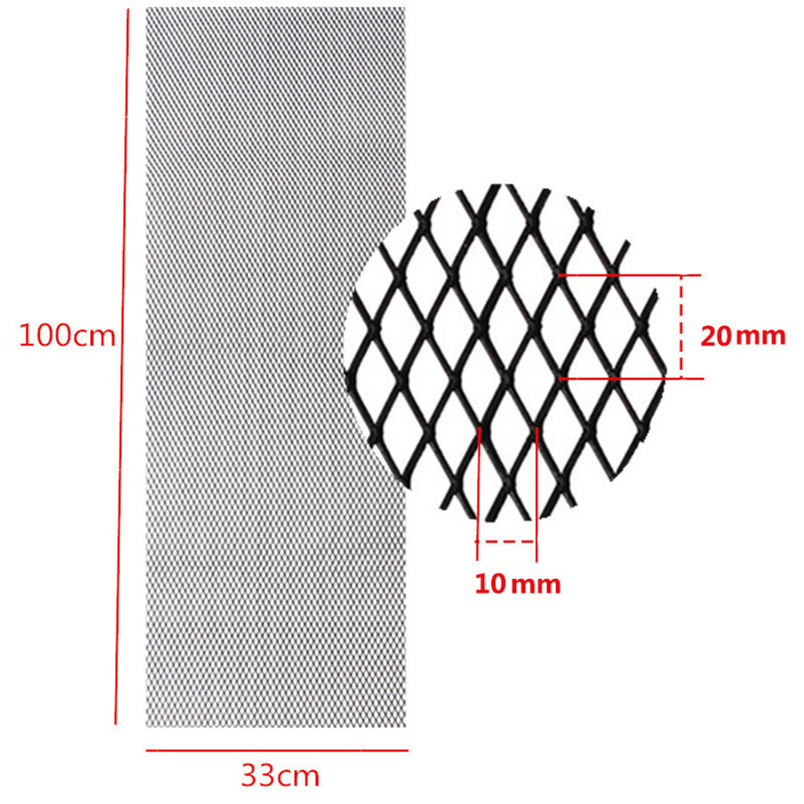 Black Aluminum Mesh Grill Cover Car Bumper Fender Hood Vent Grille Net 100¡Á33cm