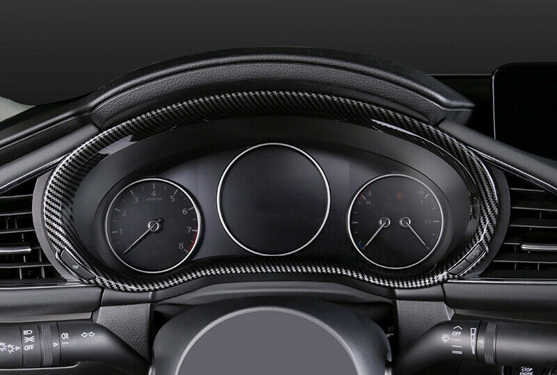 1P for Mazda 3 Axela 2019-2022 ABS Carbon Fiber Dashboard Panel Frame Cover Trim