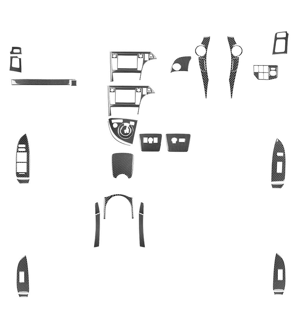 For Toyot@ Prius 2012-15 RHD Interior Full Set Decor Trim Kit Carbon Fiber 40Pcs