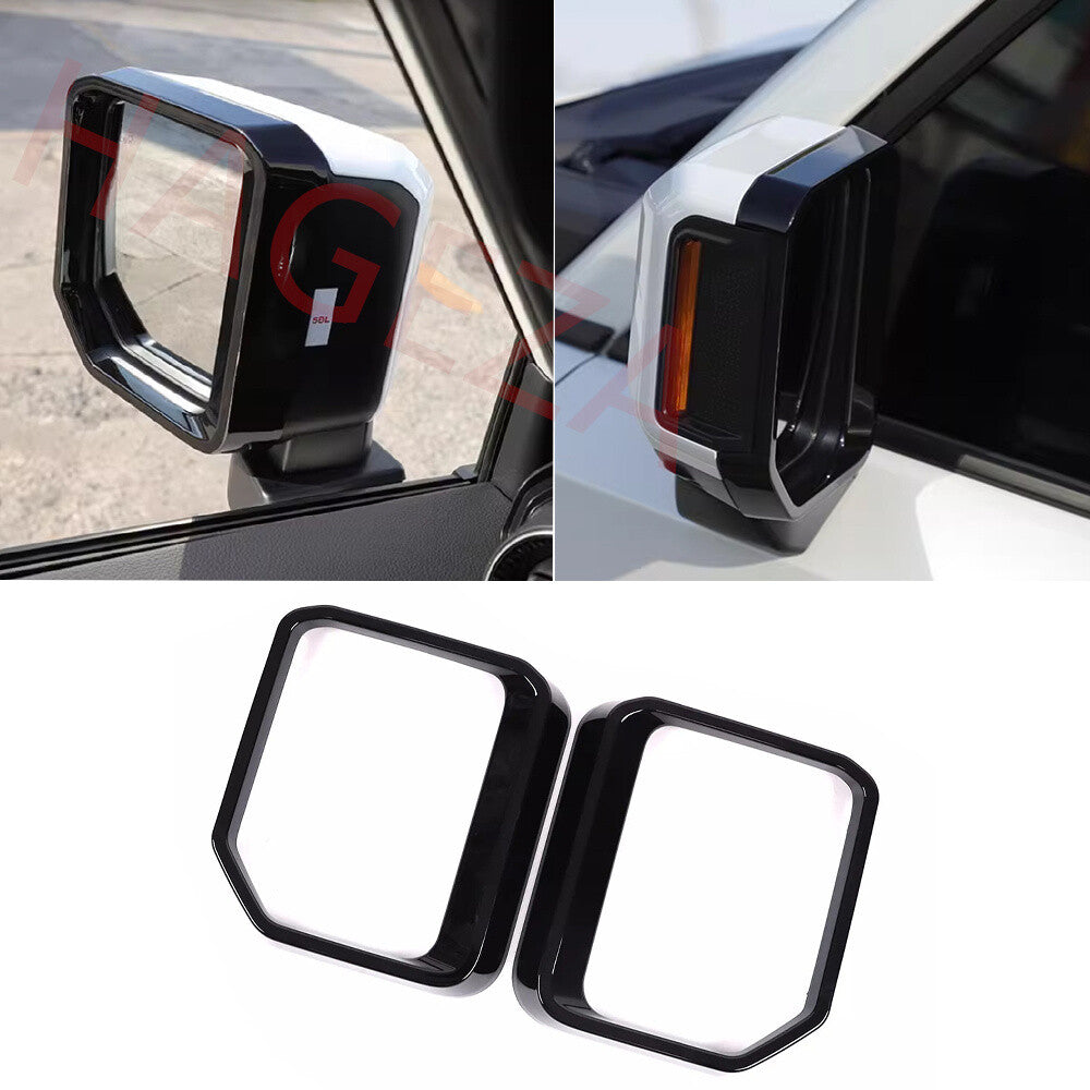 Gloss Black Rearview Mirror Rain Eyebrow Cover For Toyot@ for Land Cruiser LC250 24+