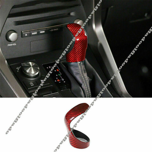 for Lexus NX NX200t for ES 200 RX 450h IS GS Red Carbon Fiber Gear Shift Knob Cover