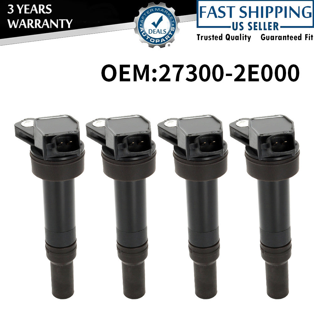 4x for Hyundai for Elantra for Tucson for Kia Soul Ignition Coils UF651 Spark Plugs 9723