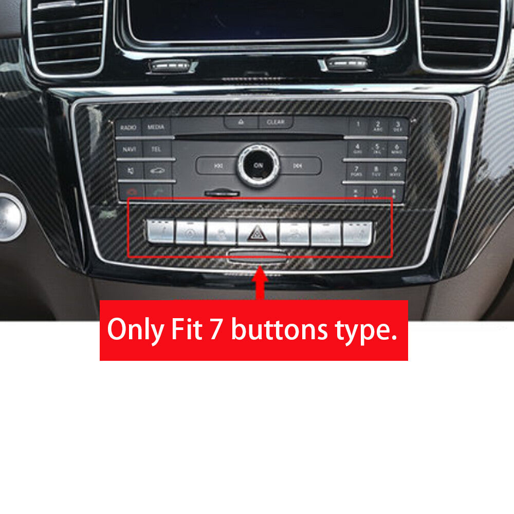 Carbon Fiber ABS Central Console CD Panel Trim for Mercedes-Benz GLE GLS 2013-19