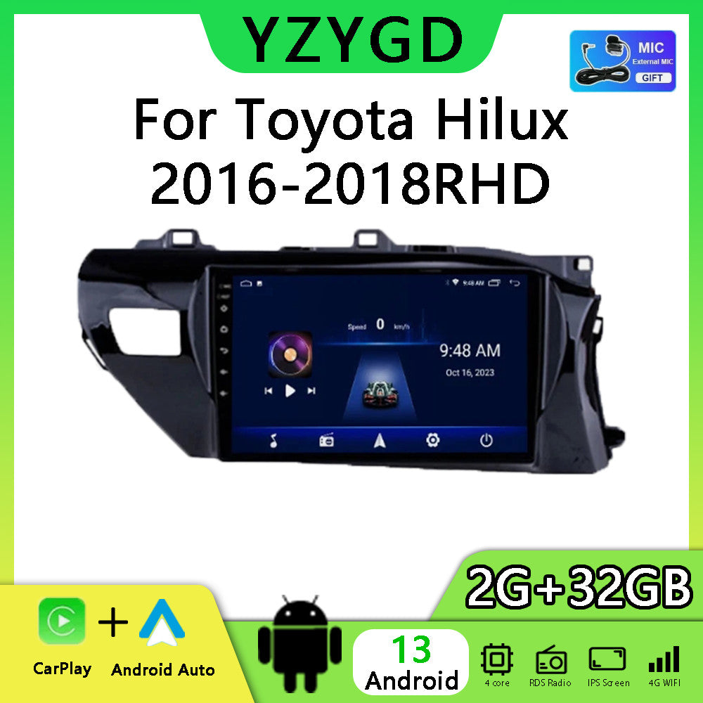 for Toyota Hilux 32GB RHD GPS 2016-2018 CarPlay Car Radio Android Video Player