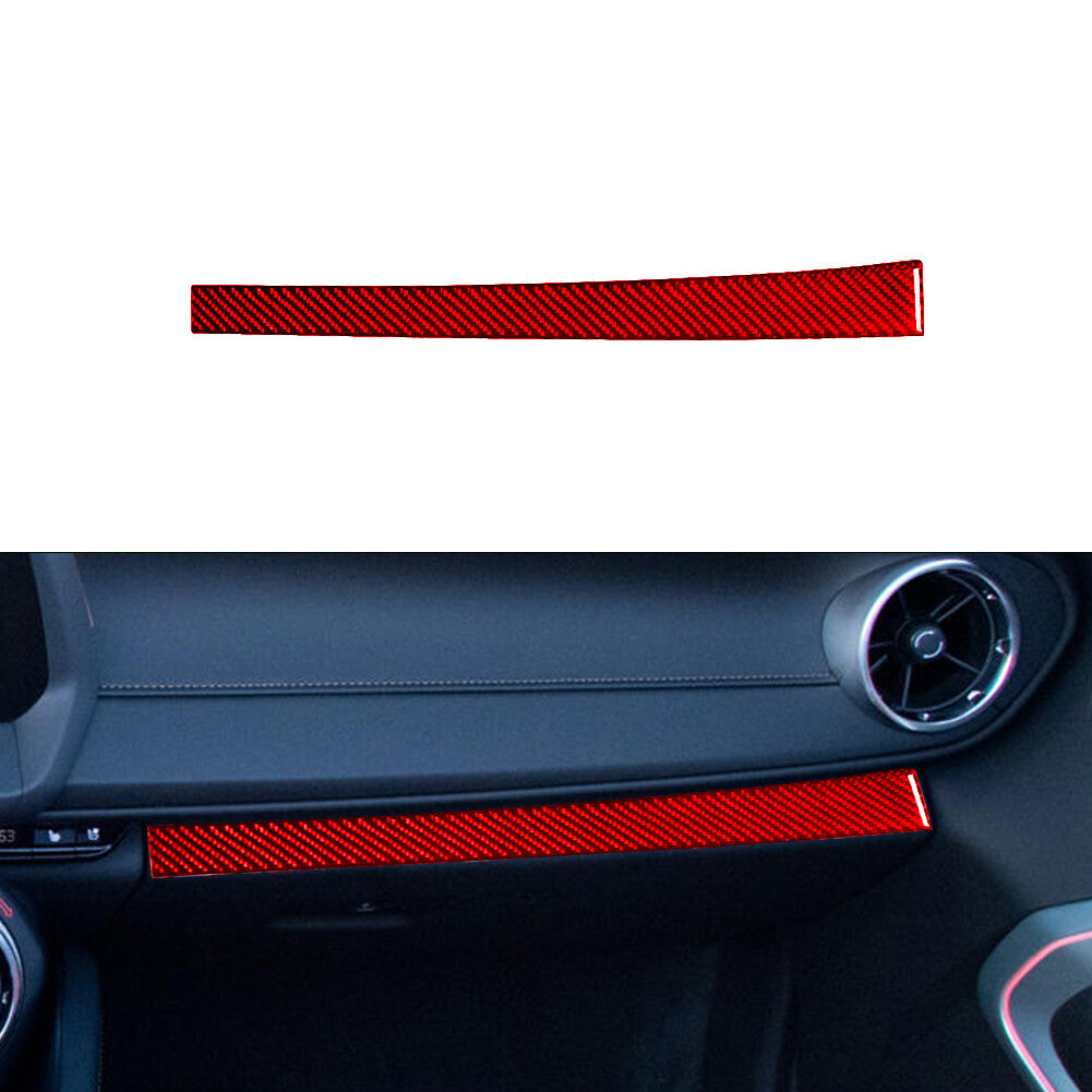 Red for Co -pilot Dashboard Trim Strip Cover Carbon Fiber for Chevrolet Camaro 16-18
