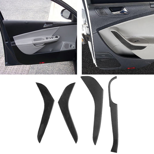 Carbon Fiber 4 Door Handle Interior Stripe Sticker Trim for VW for Passat 2006-2010