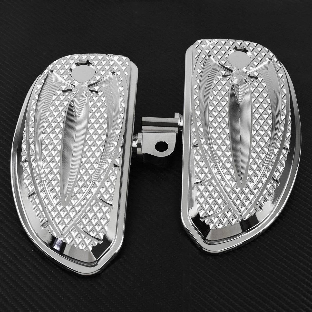 Chrome Spider Male Mount Foot Pegs Floorboards Fit for Harley Touring FLHR Dyna