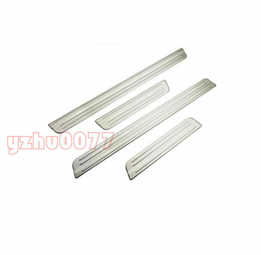 4for Nissan Rogue 2017-2020 Silver Side Door Sill Scuff Plate Guard Panel Cover