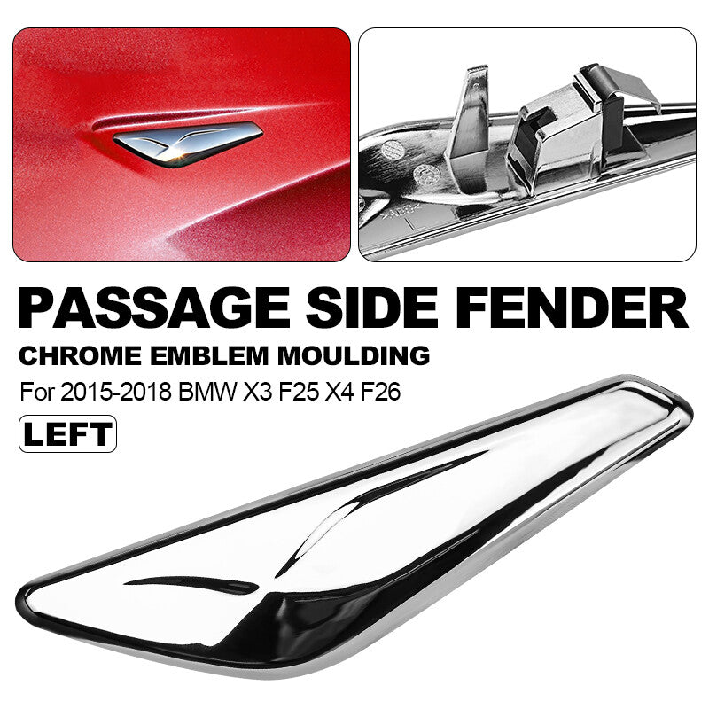 Pair Fender Trim Finisher Chrome Front Left Right Side for BMW X3 X4 F25 F26 US