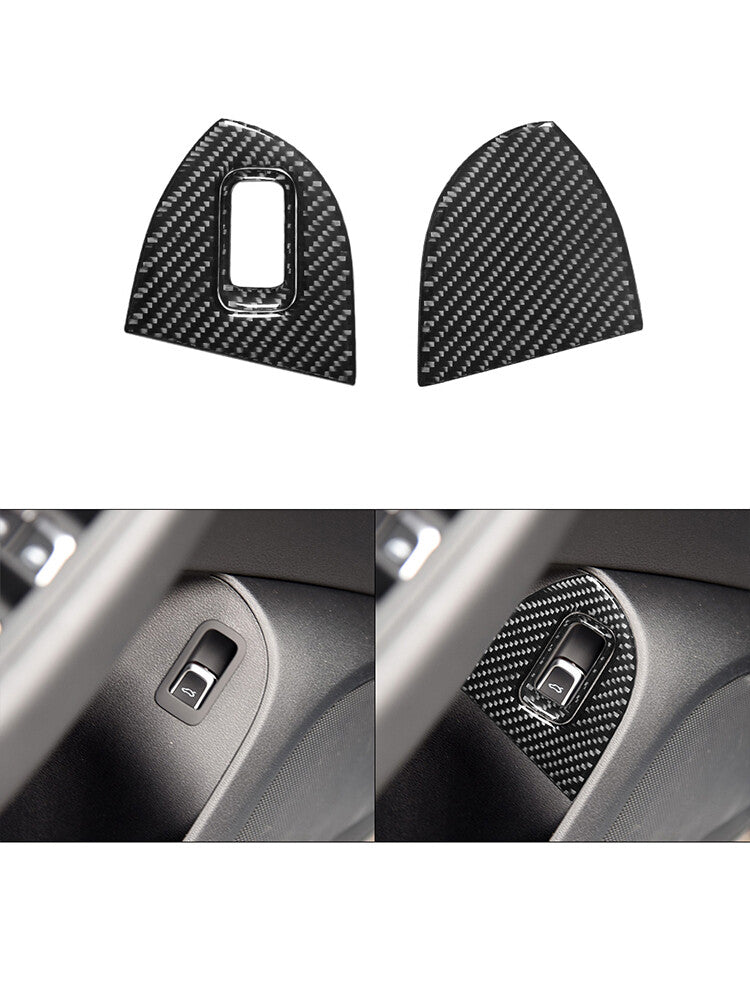 Copilot Side Door Storage Trim Cover Decor Carbon Fiber for Audi Q5 2009-2017