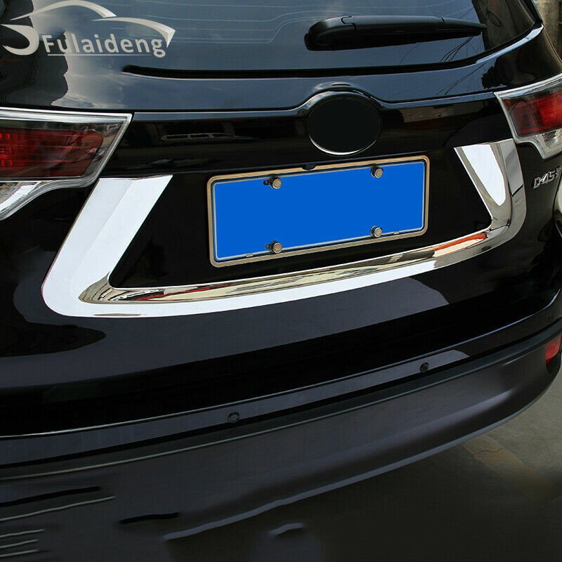 for Toyota Highlander 2014-2019 Chrome Trunk Rear License Plate Frame Cover Trim