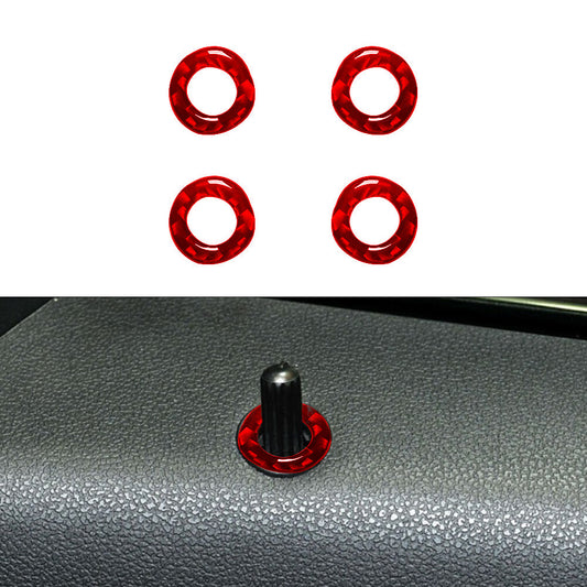Red Carbon Fiber Door Latch Ring Trim for Mercedes R-Class 2009-2012