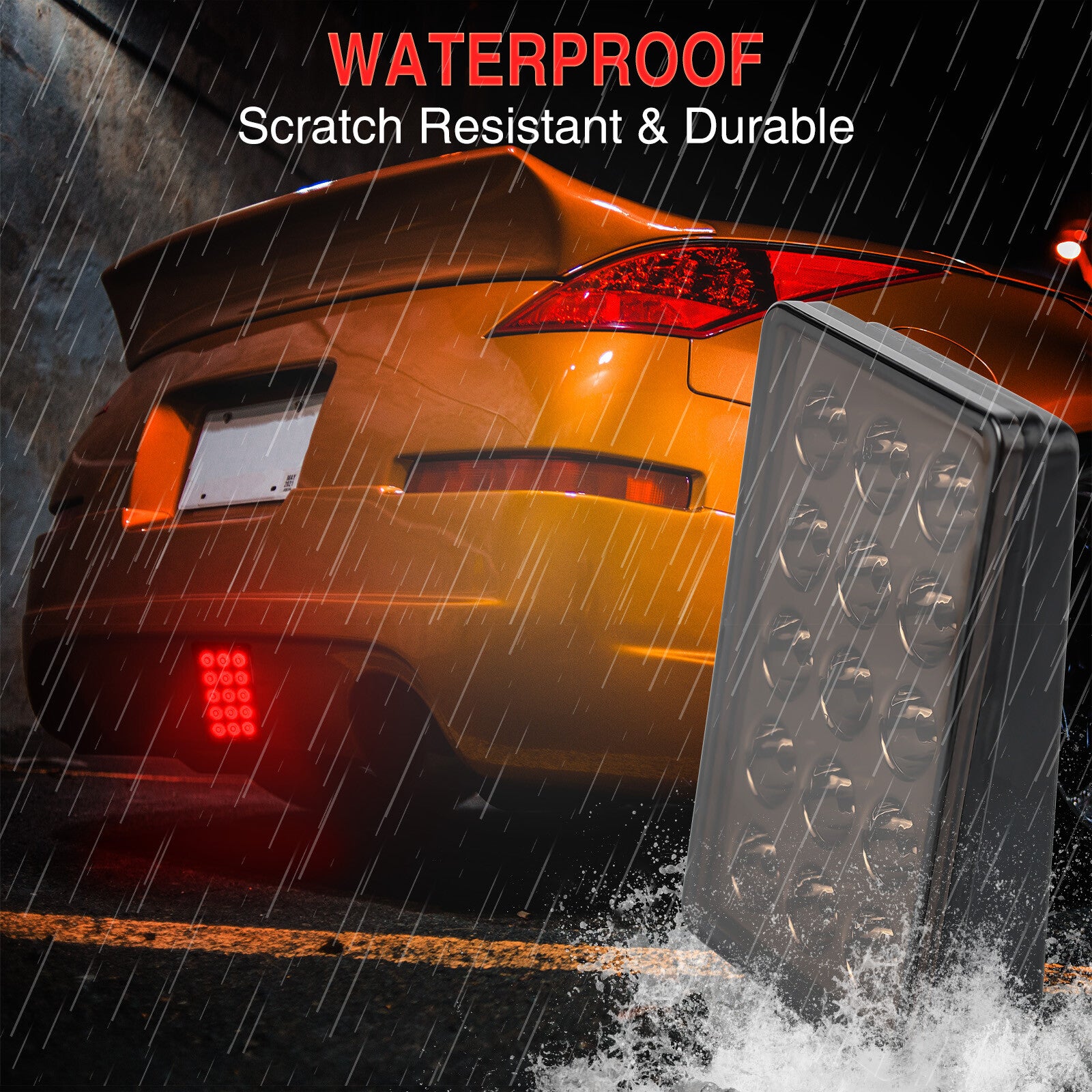 Smoked F1 Style Brake Light Car Tail Light 15-LED Lamp Rear Universal