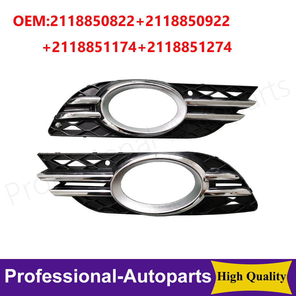Set of 4PCS L+R Front Fog Light Trim Cover for Mercedes Benz W211 E350 E550