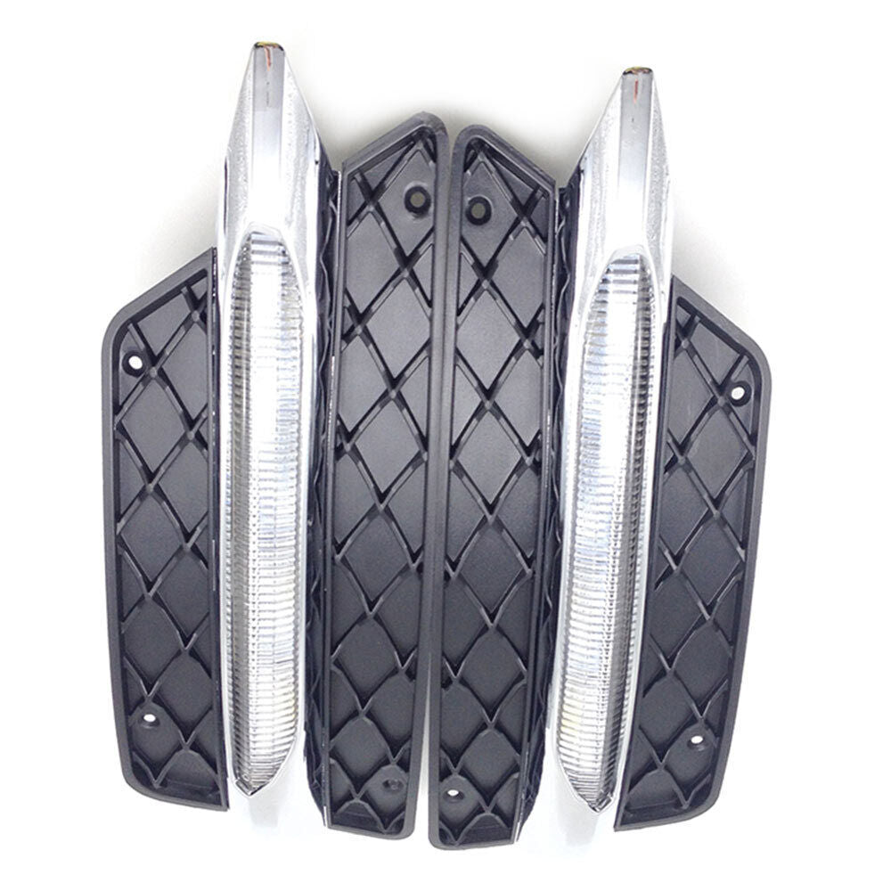 2X LR Front Bumper Grill Molding LED Fog Light DRL for Mercedes C-Class 12-14