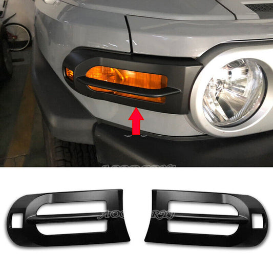 for Toyota FJ Cruiser 07-2021 Matte Black Front Fog Light Bumper Lamp Cover Trim