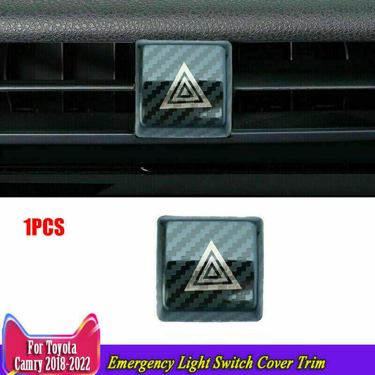 for Toyota for Camry 2018-2020 Carbon Fiber Style Emergency Light Switch Cover Trim