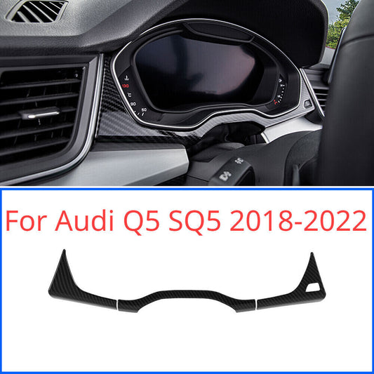 Carbon Fiber Dashboard Moldings Trim Cover for Audi Q5 SQ5 2018-2022 Accessories