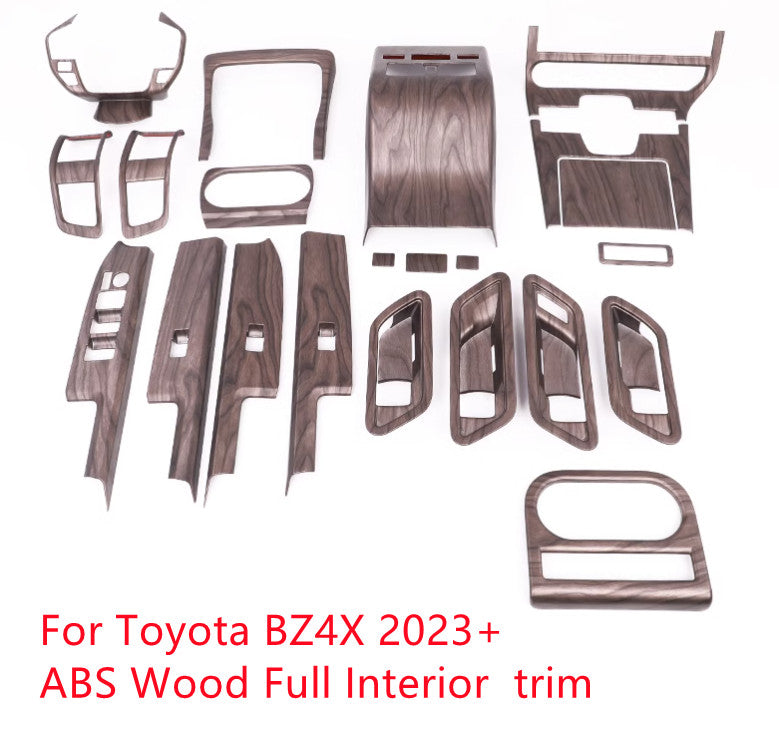 Fit For 2023-24 for Toyota Bz4x Peach Wood Look ABS Full Interior Moulding Trim 22P