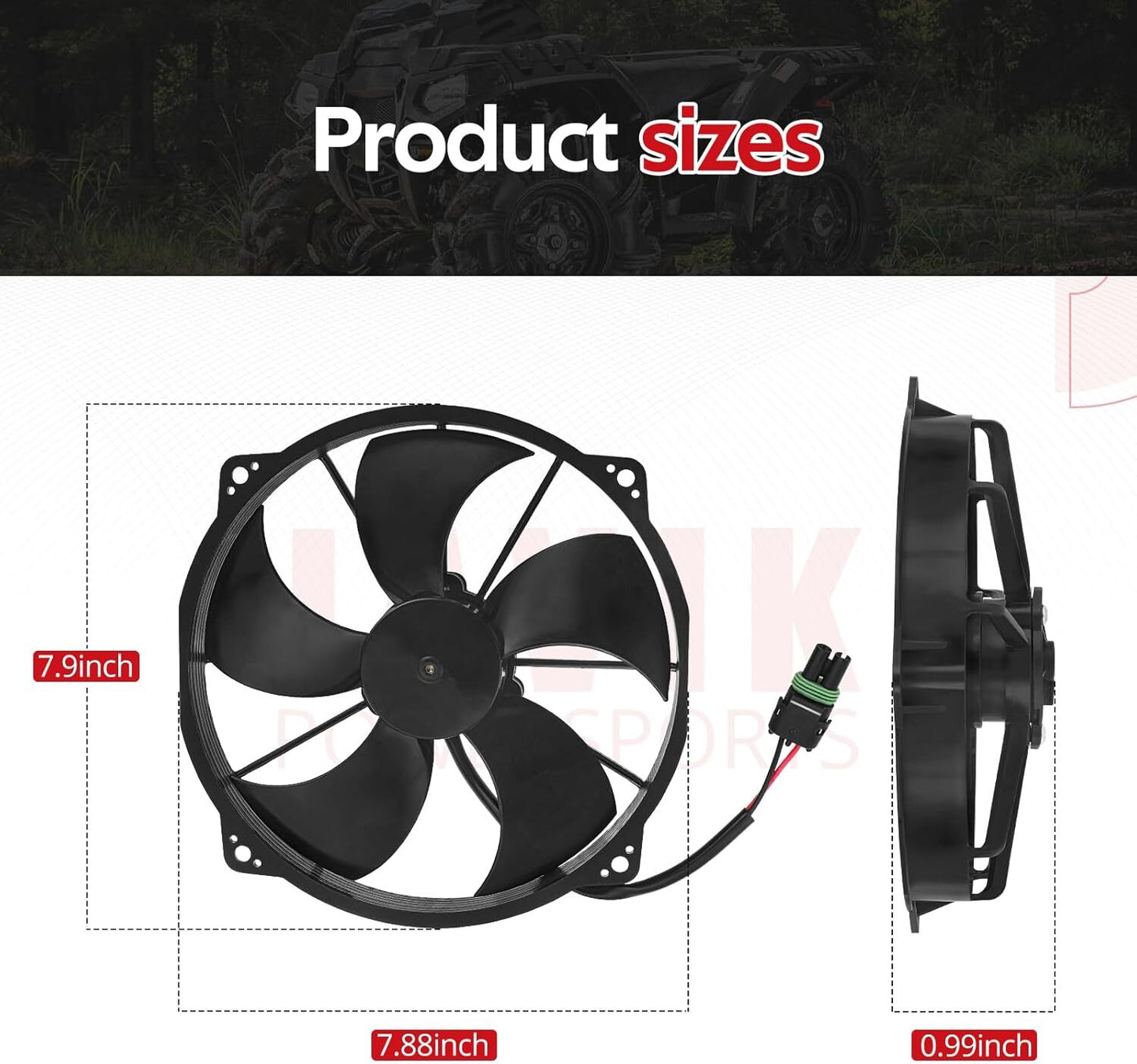 Radiator Cooling Fan 850/XP 1000 High Lifter for 2016-2022 for Polaris Sportsman