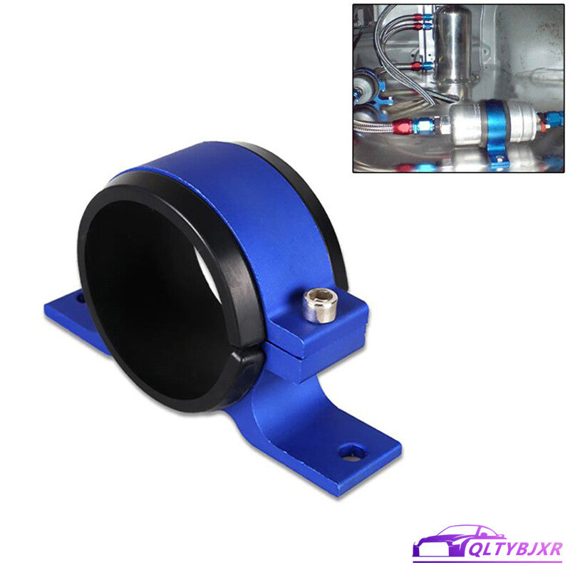 50mm Blue Filter Mounting Bracket Inline Fuel Pump Mount Clamp Aluminum