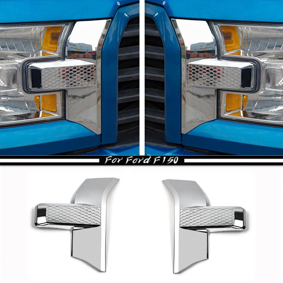 Accessories: Chrome-plated front bumper, headlights, and grille cover trim for Ford F-150 15-20