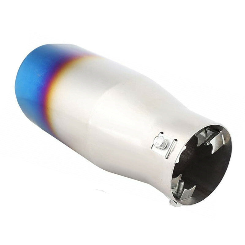 Car 76mm Exhaust Silencer Tail Pipe Muffler Rear Large Caliber Half Blue Throat