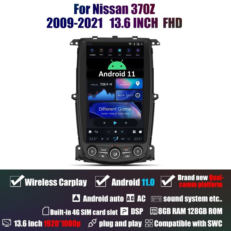 Android Car Radio for Tesla Screen for Nissan 370Z 2009-2021 GPS Stereo Upgrade 128G