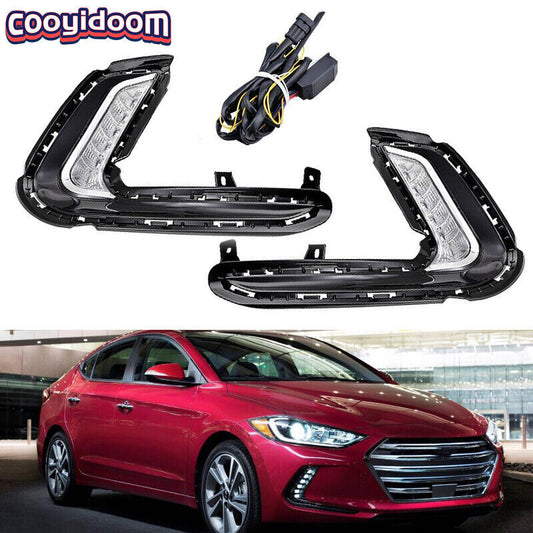 Suitable for Hyundai for Elantra LED Daytime Running Lights (DRL), Turn Signal Fog Lights (LHRH)