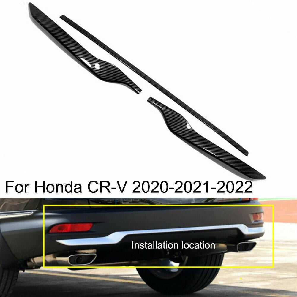 for Honda CRV CR-V 20-2022 Carbon Fiber Rear Bumper Lip Trim Cover Strip Kit 3x