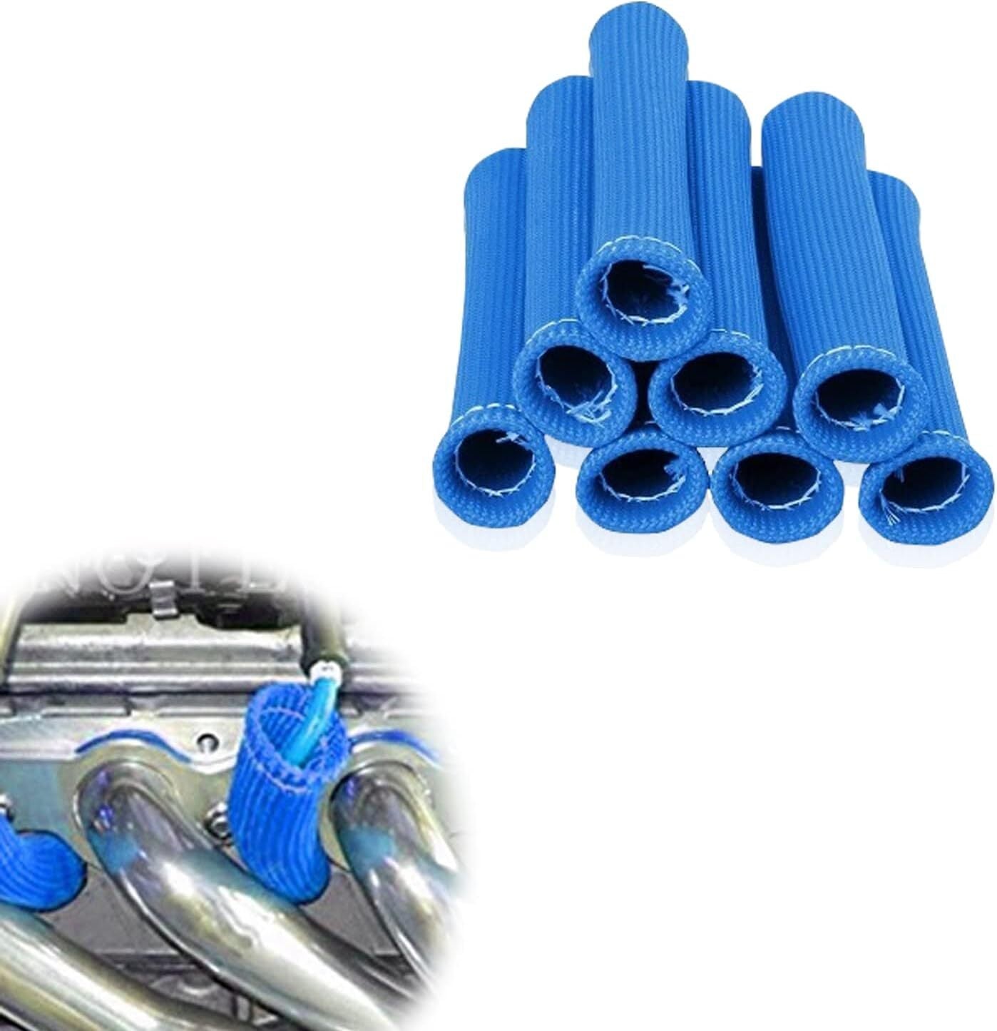 1800¡ã Spark Plug Shoe Heat Insulation Protective Cover 8-Piece Blue