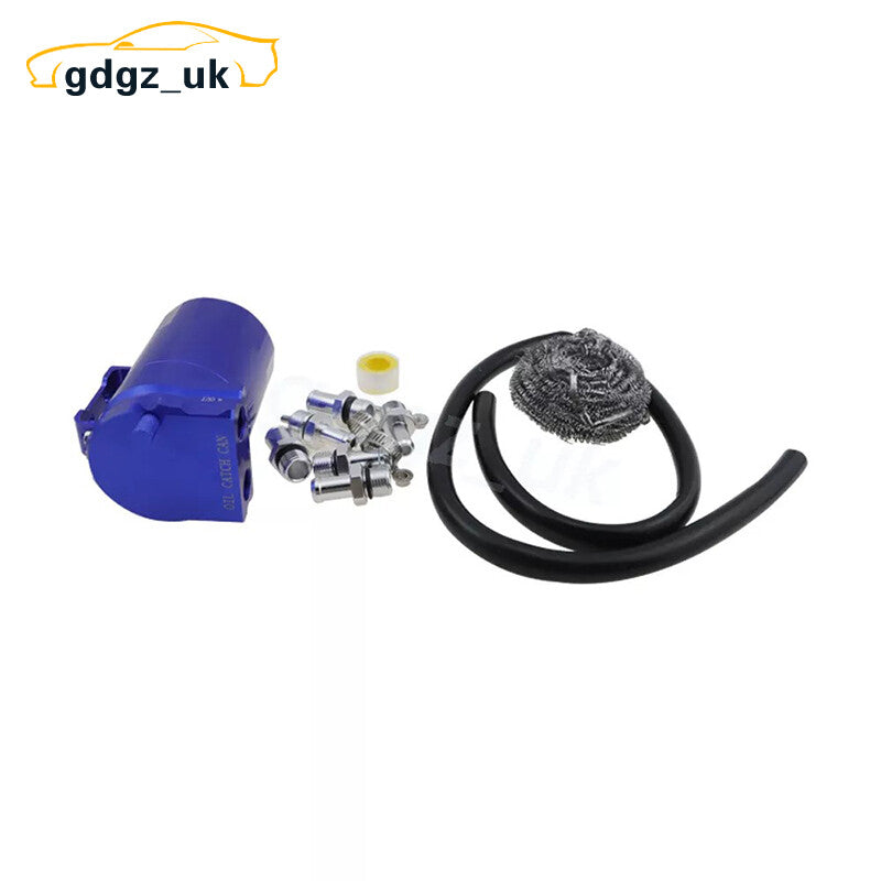 Blue Universal Car 350ml Oil Catch Can Tank Aluminum Polish Baffled Reservoir