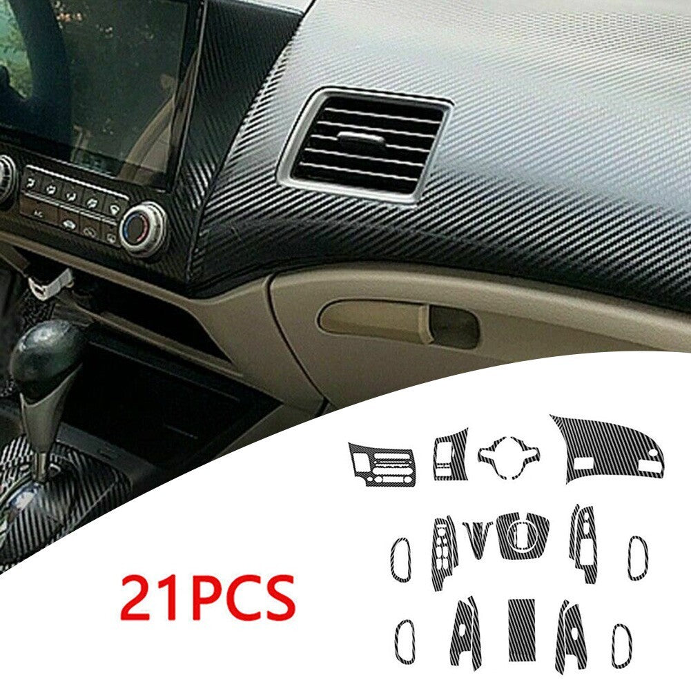 A SET 3D Carbon Fiber Pattern Car Interior Decals Trim for Civic ,2006-2011
