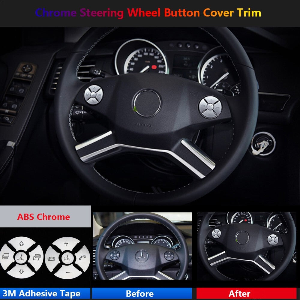 for Mercedes-Benz C219 W164 X204 R171 W251 Car Steering Wheel Switch Cover Trims