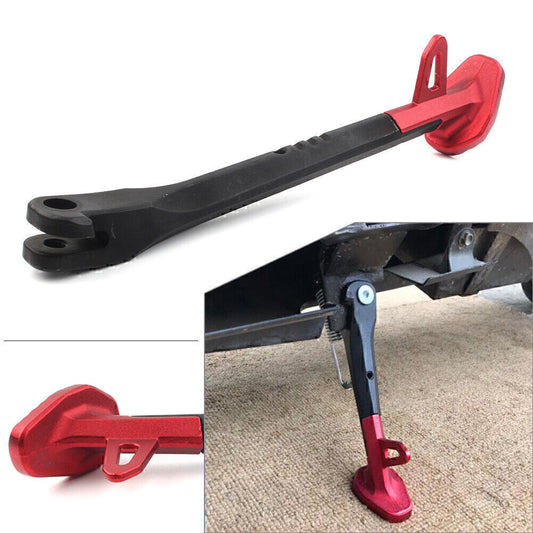 Motorcycle 250MM Single Side Stand Leg Kickstand Supporter Black+Red CNC Alloy