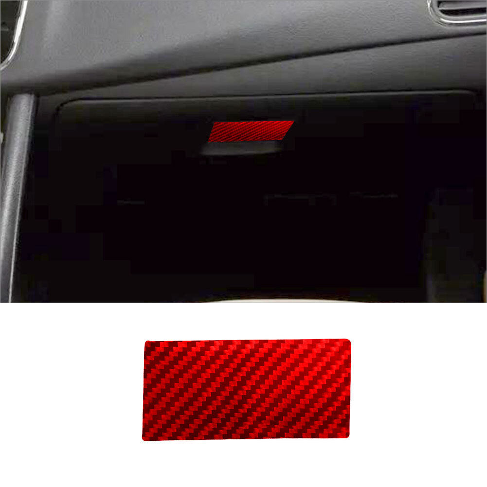 Red carbon fiber interior glove box handle cover trim for Chrysler 200 sedans