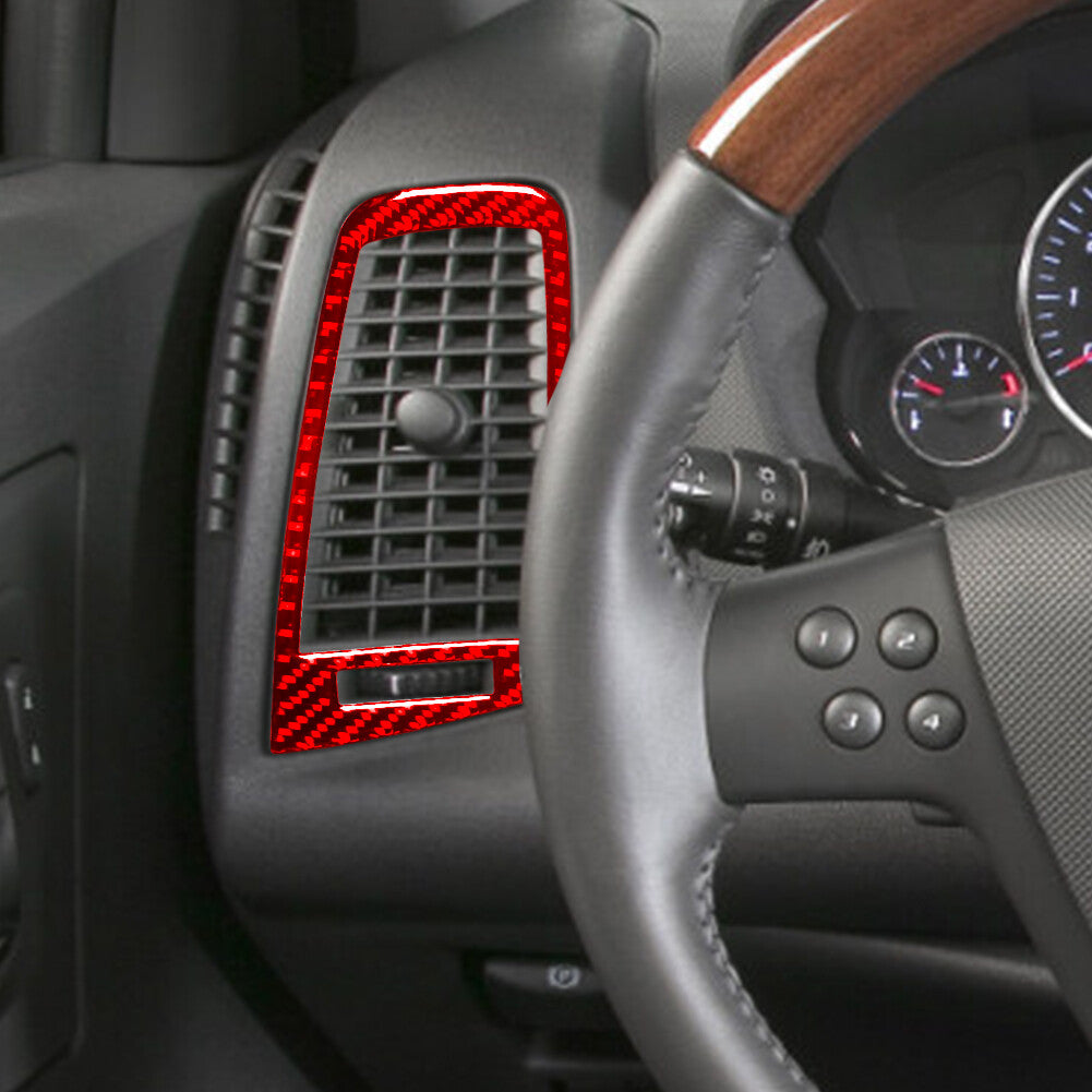 Red Carbon Fiber LR Air conditioner outlet Sticker Trim for Cadillac CTS 2003-07