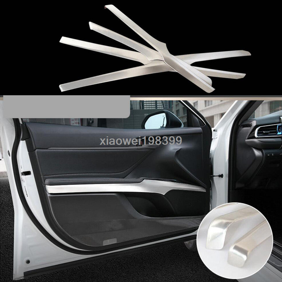 4X Silver Inner Door Handle Armrest Strips Cover trim for Toyota for Camry 2018-2023
