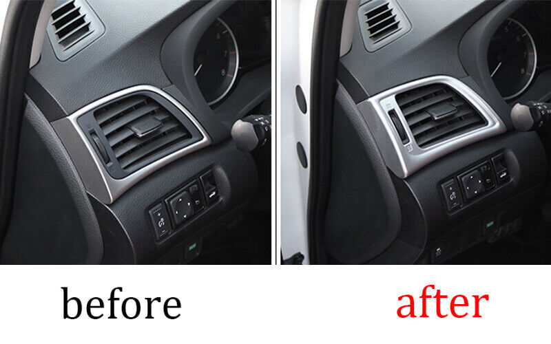 LR AC Air Outlet Vent Cover Trim for Nissan Sentra Sylphy 2013-19 Matte Silver