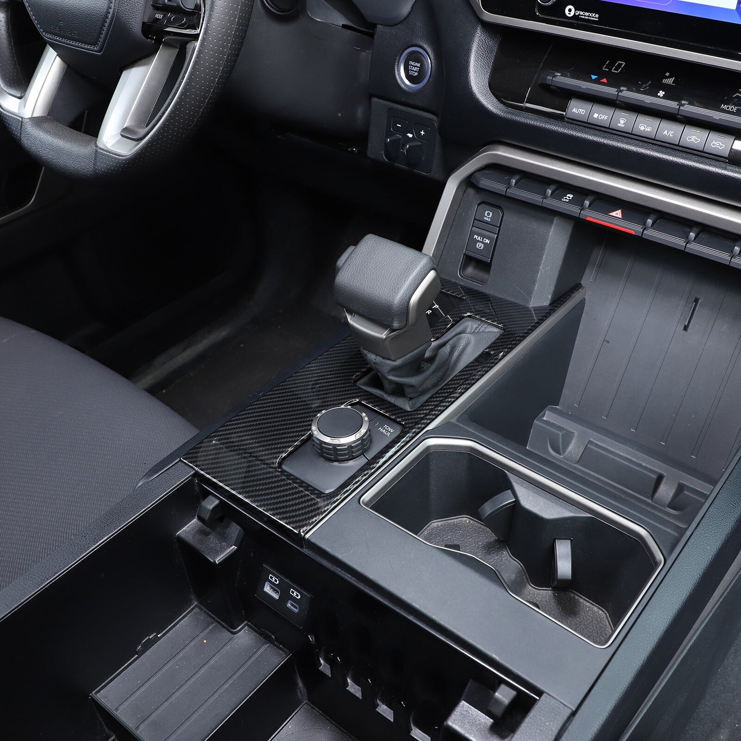 Carbon fiber cap, central control gear, side frame trim for Toyota Supra A90 (2019-22)
