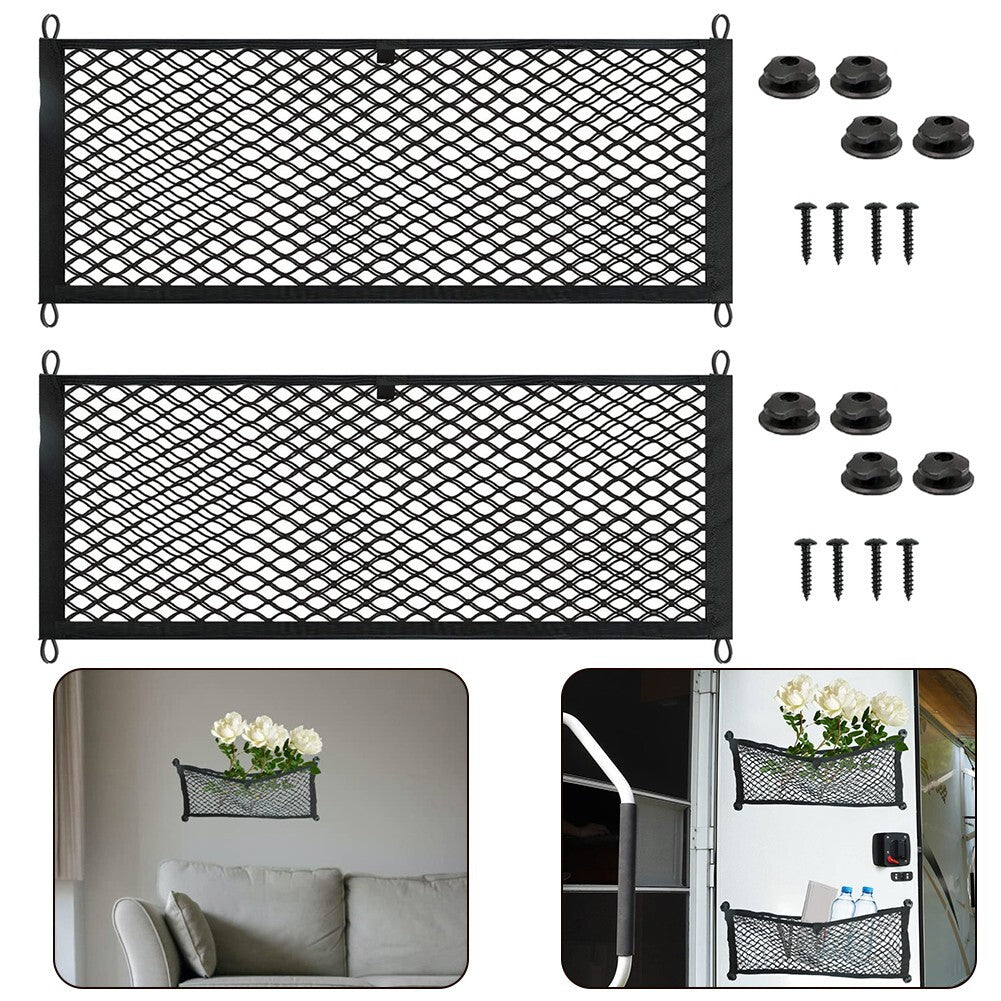 Extra-large RV/car storage boat cargo pocket storage box mesh bag with screws