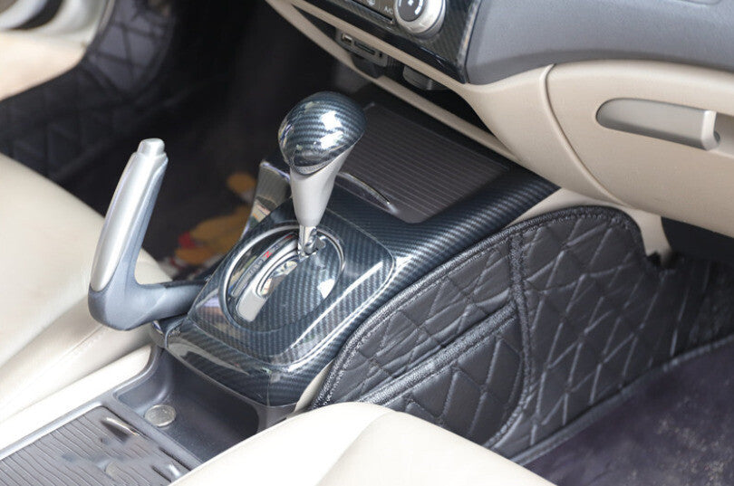 Inner Gear Shift Panel Decor Cover Trim for Honda for Civic 8th 2006-11 Carbon Fiber
