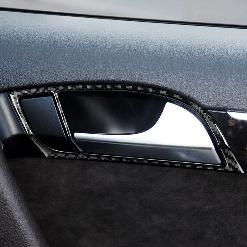 Real Carbon Fiber Car Interior Door Handle Cover Trim Fit for Audi Q7 2005-2015
