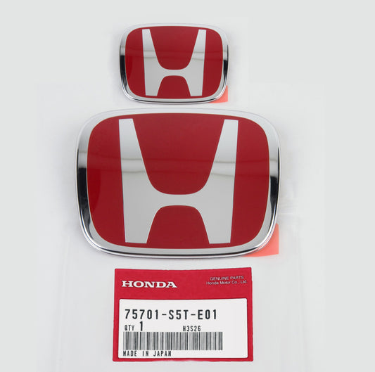 for Honda for Civic Coupe 2Dr 06-11 JDM Red H Front  Rear Type R grille emblem