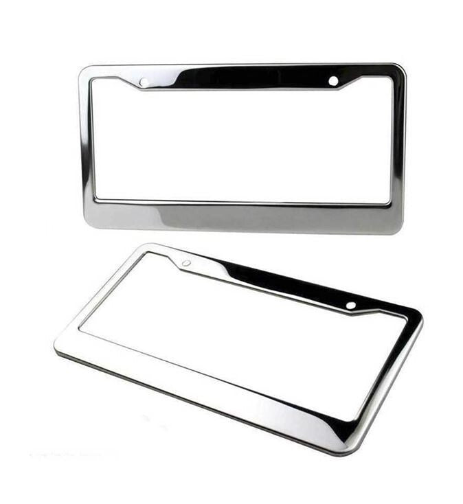 2-piece car license plate frame cover cap rear boot chrome alloy for Chevrolet