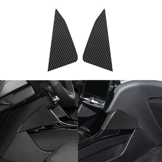 2X Carbon Fiber Center Console Side Cover Trim for Ford Explorer 2020-2023