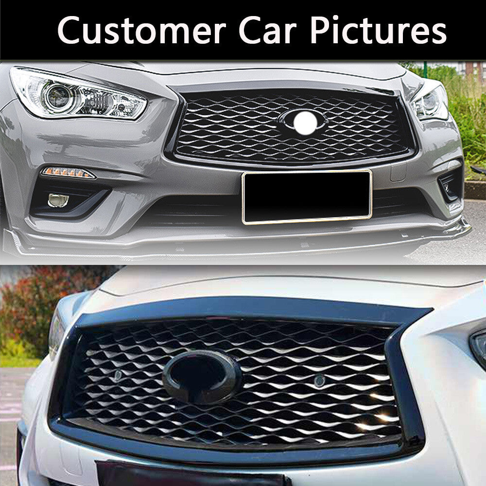 for INFINITI Q50 Q50S 2014-2021 Racing Front Middle Grille Trim Covers Frame