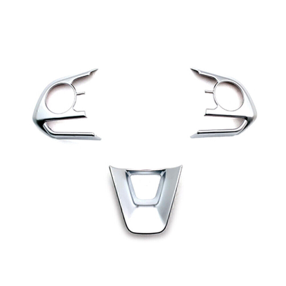 3pcs Fit 2019-2024 for Toyota for Corolla Steering Wheel Button Cover Trim Matte Silver