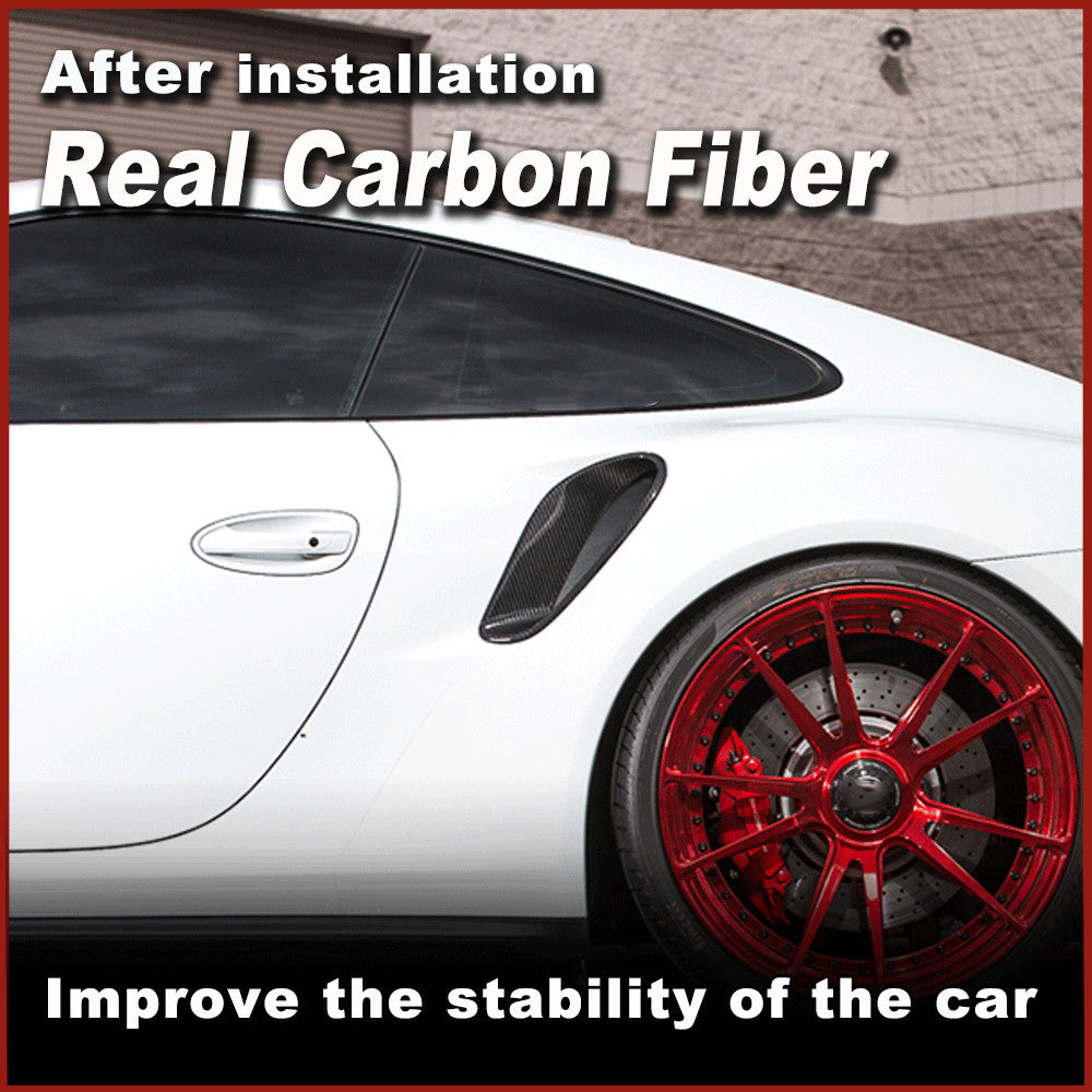 Real Carbon Fiber Side Air Fender Vent Cover for Porsche 911 991 Turbo S 2014-16